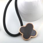 Women Jewelry Stainless Steel Four Leaf Clover Pendant Flower Necklace
