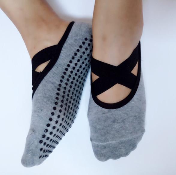 Creative Bandage Yoga Grip Socks Pilates Barre Socks Adults Sport Cotton /