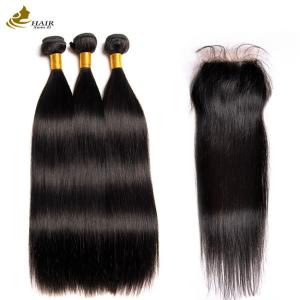 Quality Can Be Dyed Virgin Human Hair Bundles Weave With Closure No Tangle wholesale