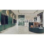 Lady Clothing Electroplate Boutique Display Racks Stands Customized