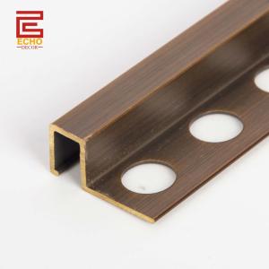 Quality Bathroom Brass Profile Durable Solid Brass Square Edge Tile Trim wholesale