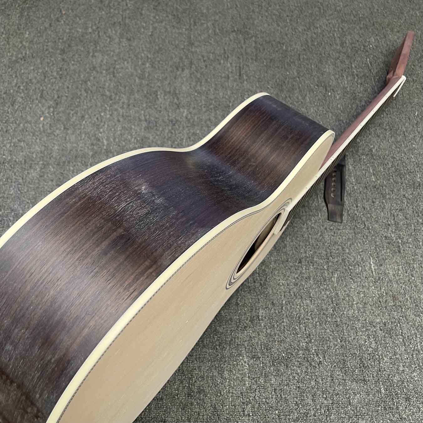 Custom 40 inch OM45 body DIY KIT Acoustic Guitar with Herringbone Binding no Painting