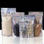 Transparent Food Packaging PE Plastic Stand Up Pouch with Aseptic Logo