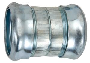 China EMT Compression Coupling Steel , EMT Steel Compression Connector Straight on sale