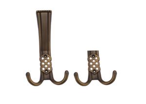 Quality home furniture zinc double design antique wall mounted coat hooks wholesale