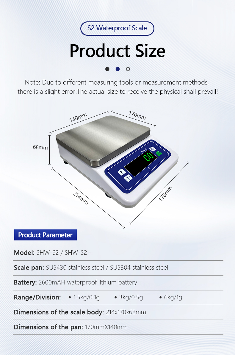 430 Stainless Steel Plate S2 Waterproof Electronic Small Scale with IP68 Protection Level