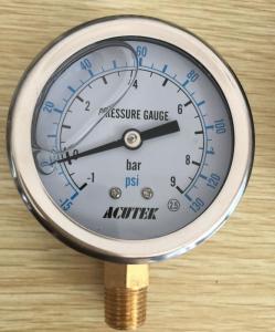 Quality En837-1 Yn-100 Oil Filled Marine Industrial Pressure Gauge Direct Mounting wholesale