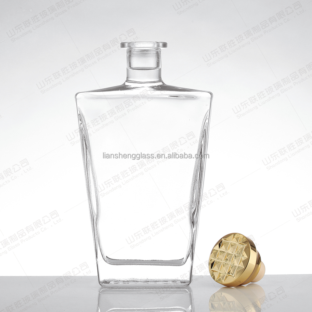 OEM ODM Wine Glass Bottle 350ml 550ml 750ml Empty Whisky Vodka Glass Bottle