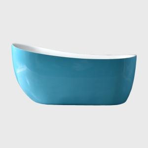 Quality Modern 1.7m Blue Drainer Wall with Brillante Soaking for Bathroom Acrylic Freestanding Bathtub wholesale