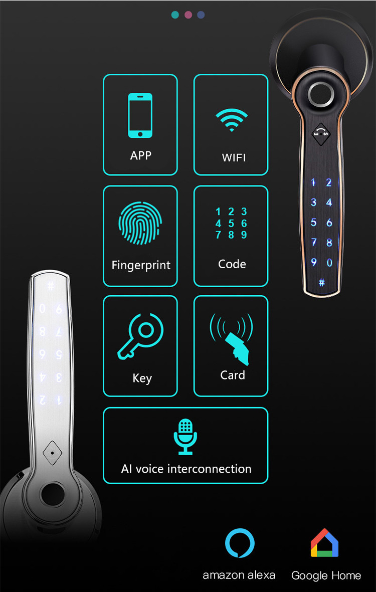 Customized Logo Electronic Door Lock Anti Peep Smart Cylinder Lock