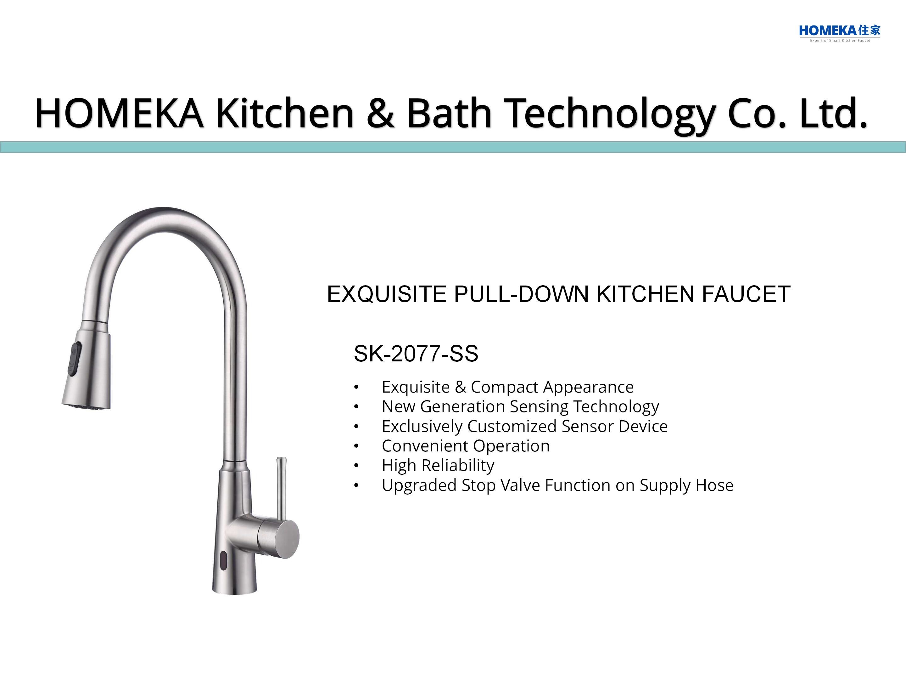 HOMEKA Infrared Touch Sensor Kitchen Faucet High Arc Spout For Sink