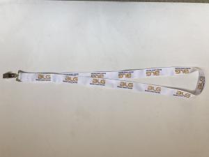 Quality White color custom made badge holder lanyard printing yellow logo width 2cm wholesale