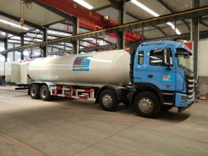 Quality JAC 34.5cbm 8*4 17t- 18 Tons LPG Tanker Truck With Gas Refilling Machine wholesale