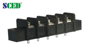 Quality 25A Brass Electrical Terminal Block 300V With Flange PBT 11mm Pitch Black wholesale