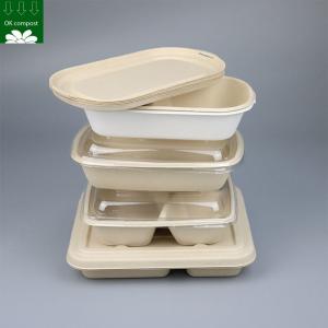 Custom Biodegradable Sugarcane Bagasse Pulp Fiber Fast Food Packing Paper Box Bio Degradable Takeaway To Go Container