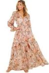 Slim Fitting Women Dress Floral Print Loose Mature Women Casual Maxi Dress