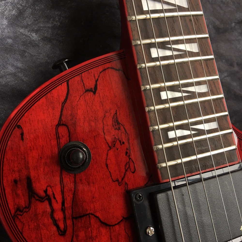 LP custom electric guitar with black floyed rose