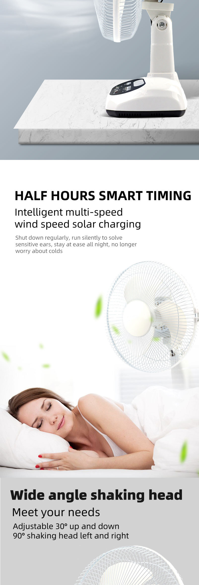 Table Fans Rechargeable Power with Solar Panel Energy Solar Electric Fan Lanterns Camping Led Light Solar Fan
