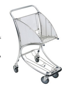 Unfolding Airport Luggage Trolley Durable Aluminium Nature Rubber Wheels