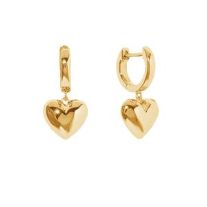 Quality Luxury Heart Dangle Gold Plated Hoop Earrings Sterling Silver 925 Jewellery for Women wholesale