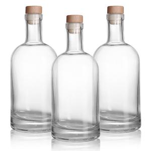 Quality Collar Material Clear Glass Body Material Glass 500ml Airtight Cork Cap Bottle for Liquor wholesale