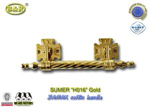 Quality Dia. 20mm zinc alloy coffin handle H016 zamak coffin bar gold color Italy quality size 12.5*10 cm wholesale