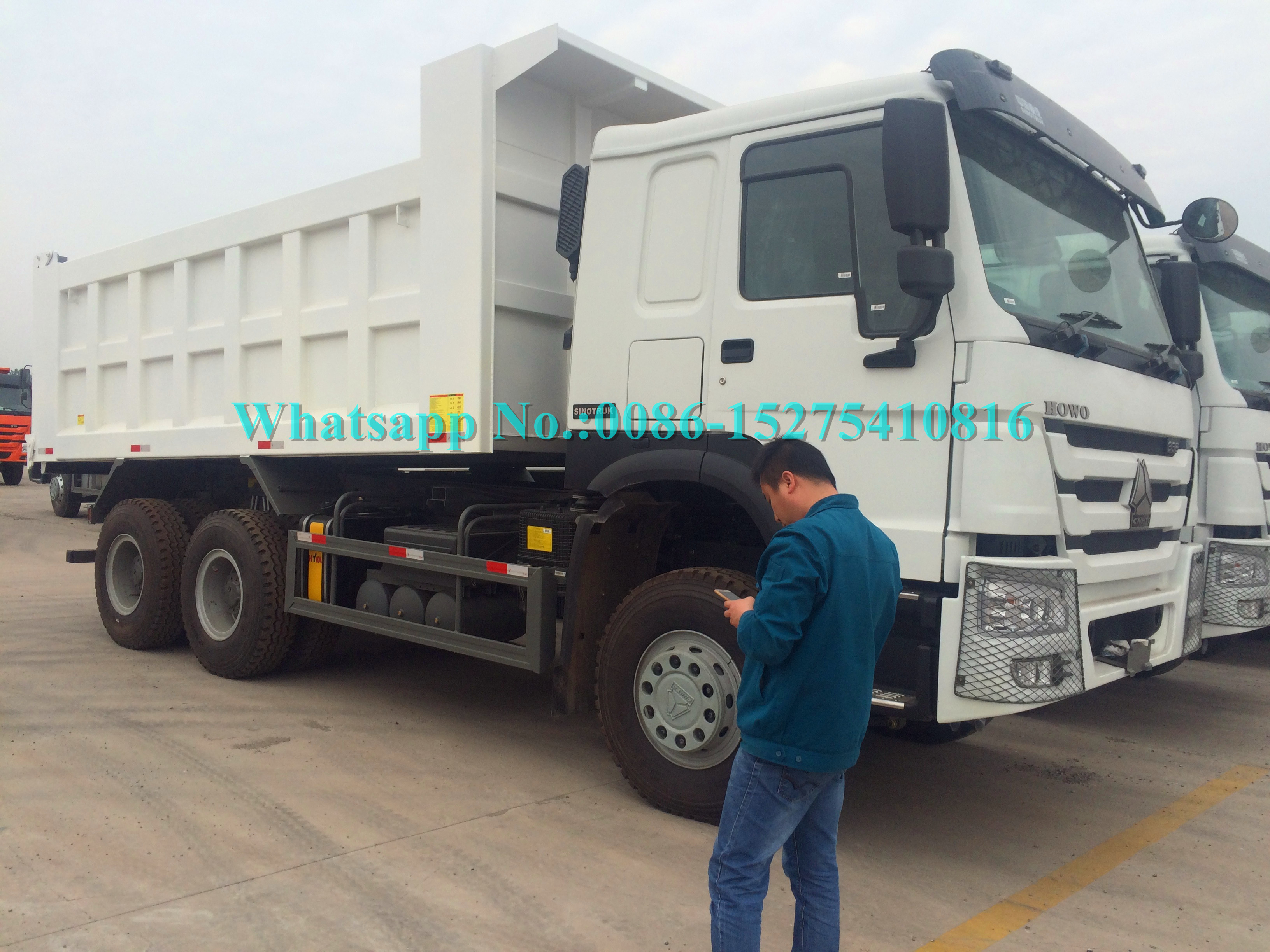 White Color HOWO 371/336/290/266HP 6x4 10 wheeler Mining Dump/ Dumper/Tipper Truck volvo Technology For Laos Myanmar