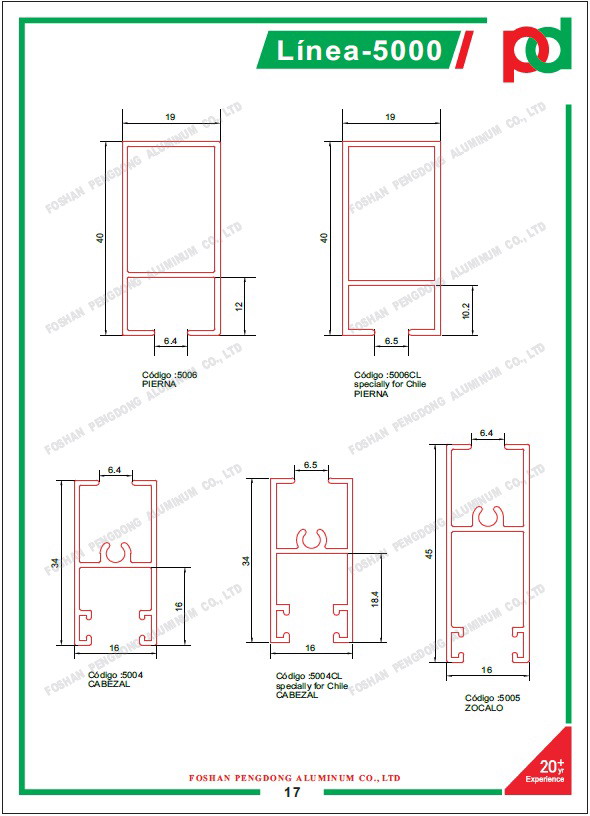 0.15mm T5 Temper Wood Finish Aluminium Profiles For Bolivia Series L20 L25 L32 L5000