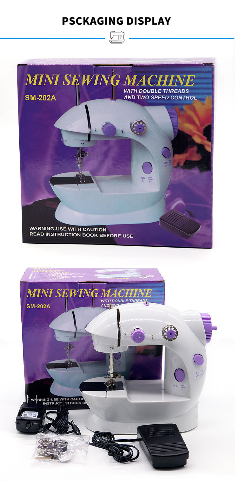Lock Stitch Formation Multi-function Mini Electric Sewing Machine for Cloth UFR-2022