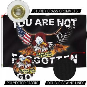 Quality POWMIA Flag 3 X 5' Knitted Polyester Single Reverse Custom Flag Digital Print wholesale