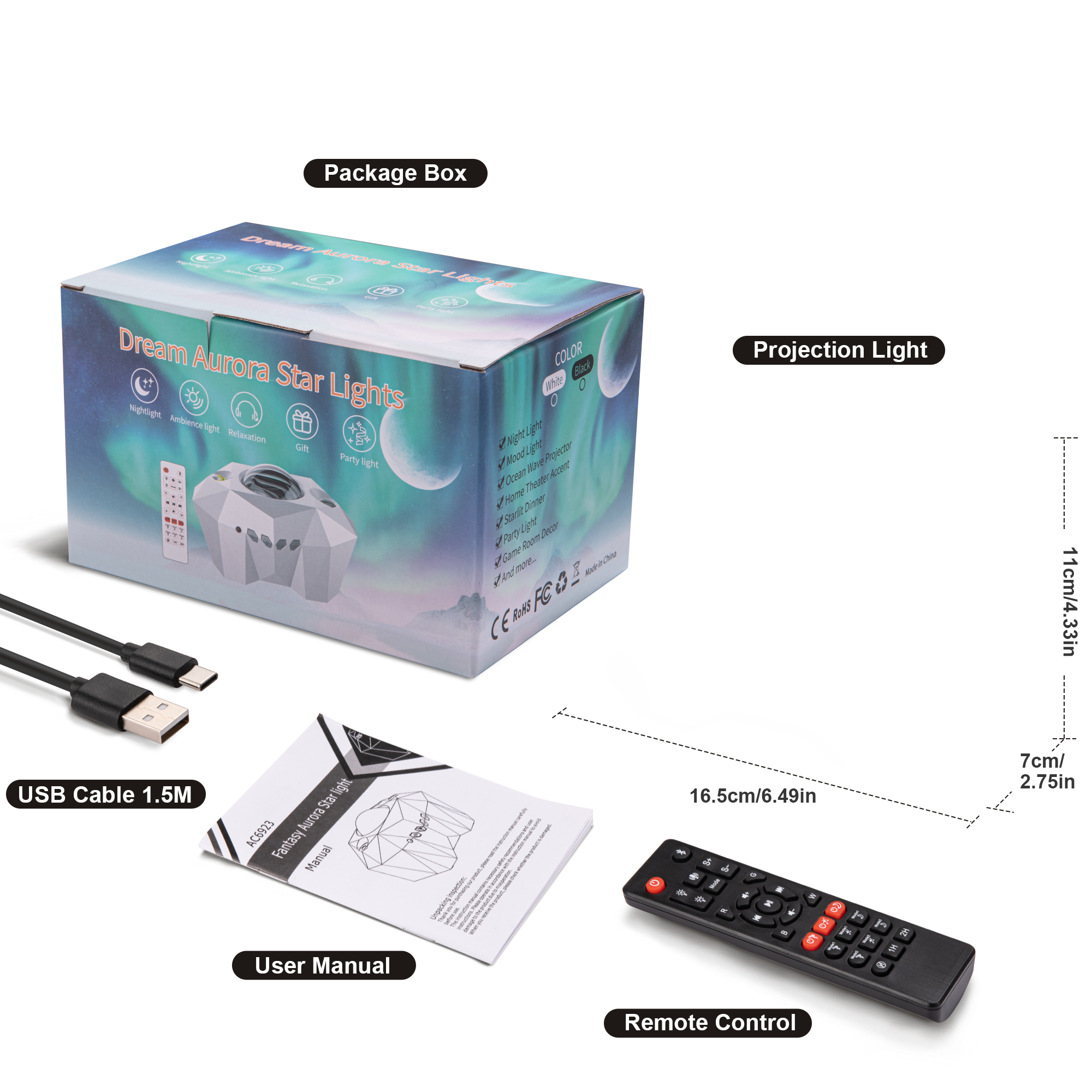 Amazon Hot Aurora Projector Wireless Music Speaker Remote Control Dream Aurora Star Lights Projector Lamp For Kids Baby