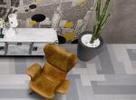 Inkjet Glaze Carpet Ceramic Tile 600x600 Mm Wear Resisting Light Grey Color