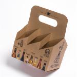 Corrugated 4 Bottle Cardboard Wine Carrier 6 Pack Cardboard Wine Bottle Carrier