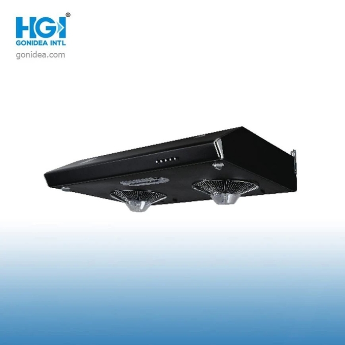 Stainless Steel Wall Mounted Slim Cooker Hood Twin Motor Black 220V - 240V