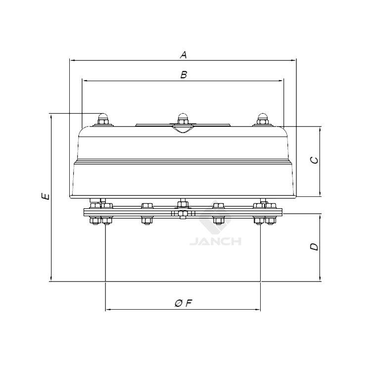 Pneumatic Silo Top Pressure Relief Valves VCP2731B Series For Cement Tank