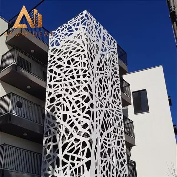 Engraving aluminum facade for home