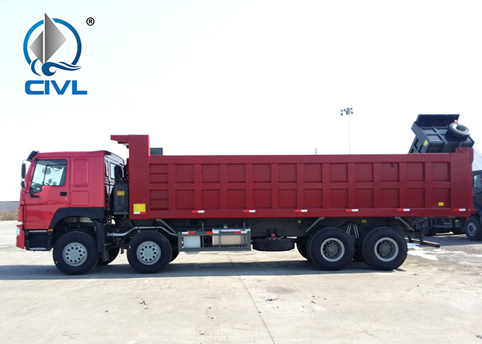 12TIRES EUROII Low Fuel Consumption Efficient Tipper Dump Truck 371HP 8x4 RHD