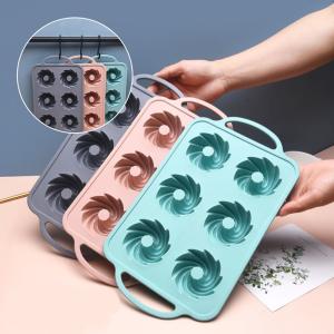 Quality Heat Resistant 6 Cavity Silicone Baking Mold With Iron Handle wholesale
