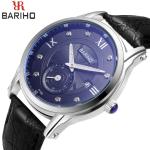 BARIHO Men's Quartz Watch 30M Waterproof Genuine Leather Band 461-61A