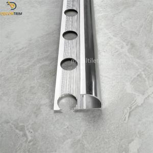 Quality Tile Trim Aluminum Chrome Edging For Tiles Anodizing Gold / Silver / Black​ wholesale