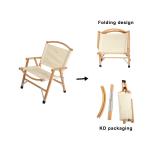 Durable Light Portable Camping Chair Hard Arm Beech Wood Most Comfortable