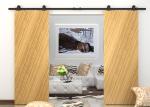 Modern Double Track Sliding Barn Doors Prefinished Surface Finish For Apartment