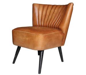 Quality Brown Dinning Office Antique Leather Armchairs With Iron Legs wholesale