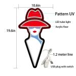 5V Personalized Neon Sign Red Hat Girl Neon Sign For Bedroom Home Bar Decor