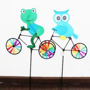 Quality Spring seasonal bicycle windmill yard stake frog and owl wholesale