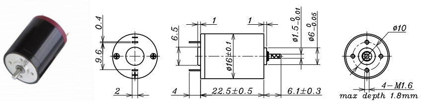 Electric 6 Volt High Speed Dc Motor Coreless 805mA Starting Current