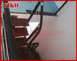 Steel Cable Stair VK92SC Treed American Oak WoodenHandrail Carbon Powder-coate