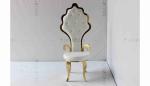 White PU wholesale bride and groom wedding stainless steel gold high chair