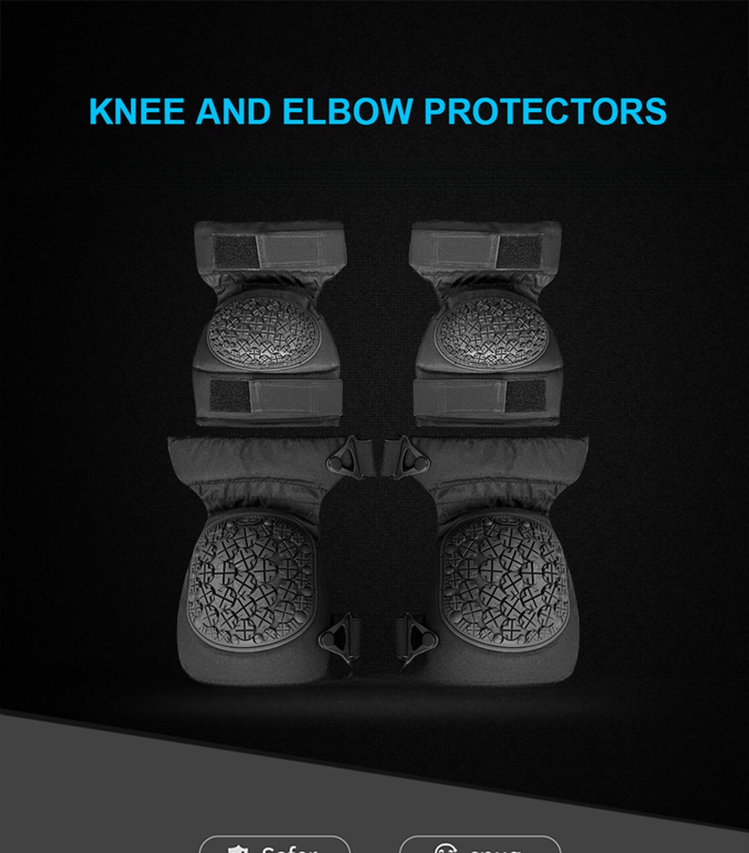 Hard Shell TPR Knee Elbow Pads for Design and Protection Function Basic Protection