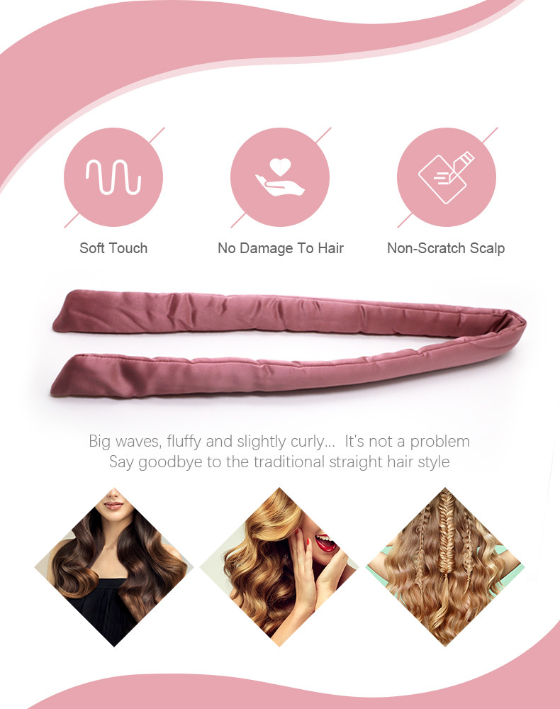 100 Silk Heatless No Heat Foam Rollers Ribbon Foam Curlers Lightweight